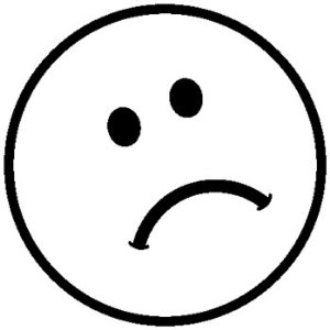 Sad Face Rubber Stamp; no. HH-355: Office Products