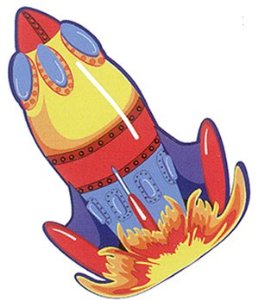 Amazon.com - Space Ship Rocket Shaped Kids Rug 39" X 58"