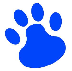 Blue Paw Print With Gradient Clip Art Vector Online