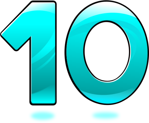 Glossy Number Ten - vector Clip Art