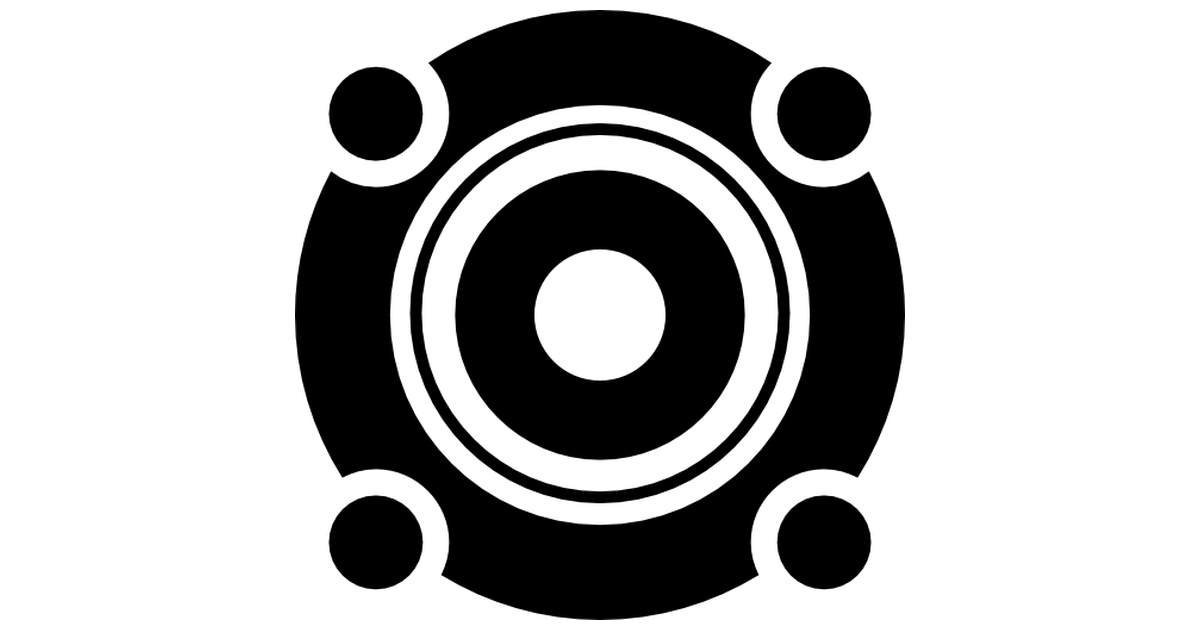 Circular speaker with white detailing - Free music icons