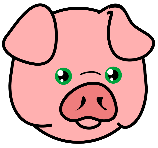A head of a pig clipart