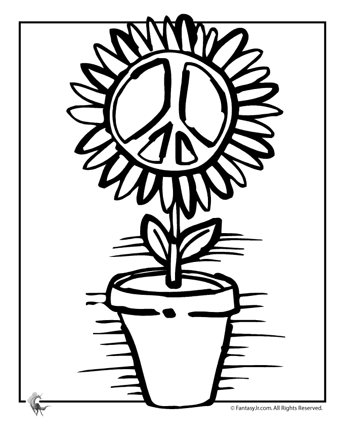Peace Sign Coloring Pages Printable - AZ Coloring Pages