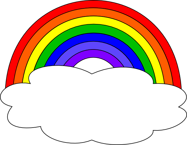 Rainbow With Clouds Clipart
