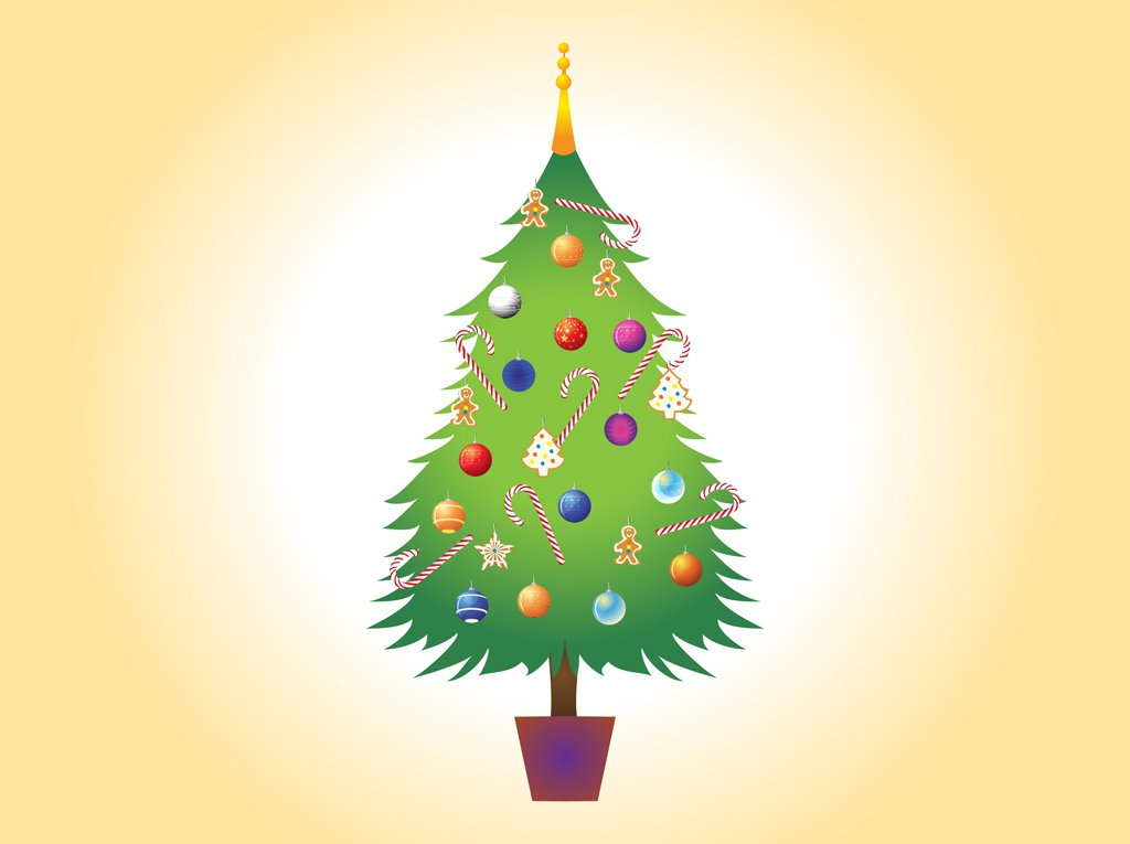 Christmas Tree Vector Image Vector Art & Graphics | freevector.com