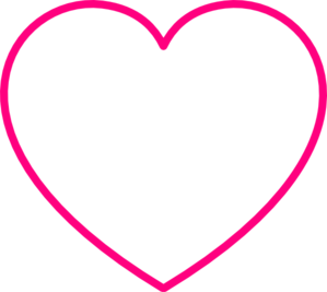 Pink baby heart outline clipart