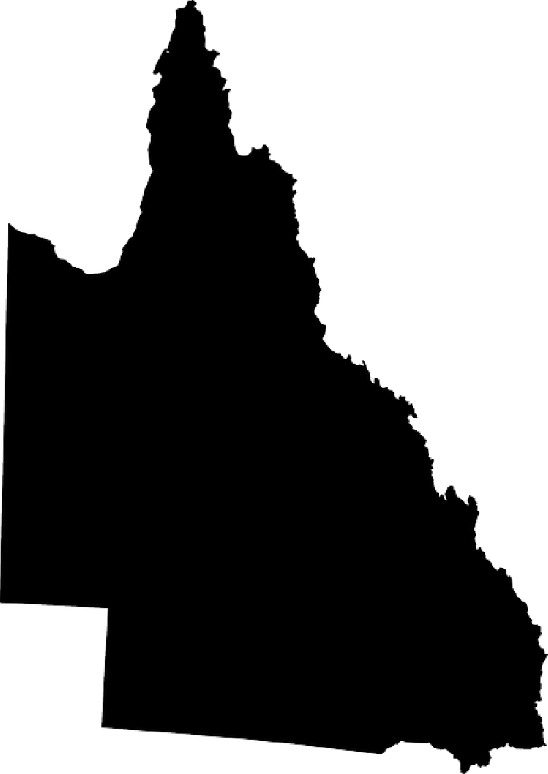 AUSTRALIA, MAP, QUEENSLAND, BLACK, GEOGRAPHY, OUTLINE - Public ...