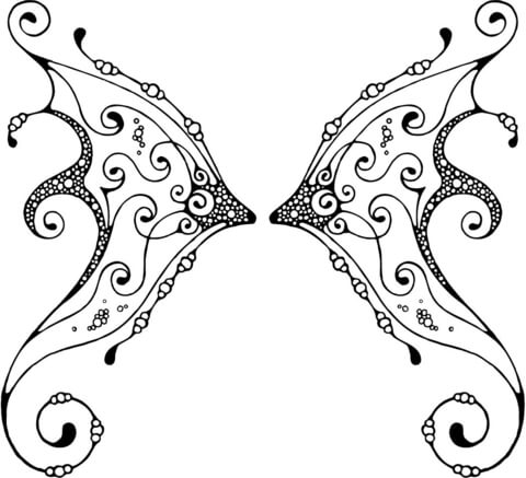 Fairy Wing with Pattern coloring page | Free Printable Coloring Pages