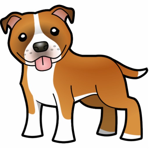 Cartoon Pit Bull / Staffie (red pied) Acrylic Cut Out | Zazzle.