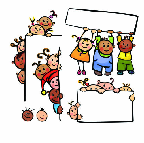 Children cartoon illustration vector Free Vector