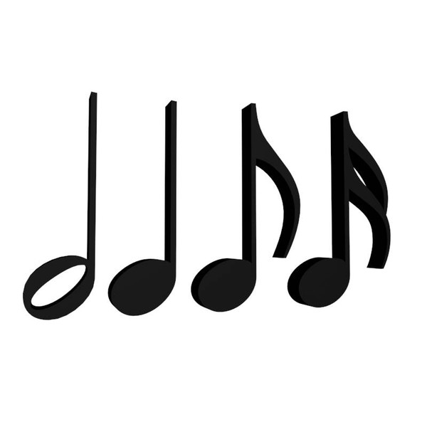 3d model musical notes symbols