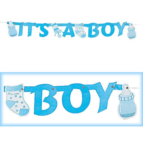 It's A Boy Jointed Letter Banner - The Baby Shower Shop