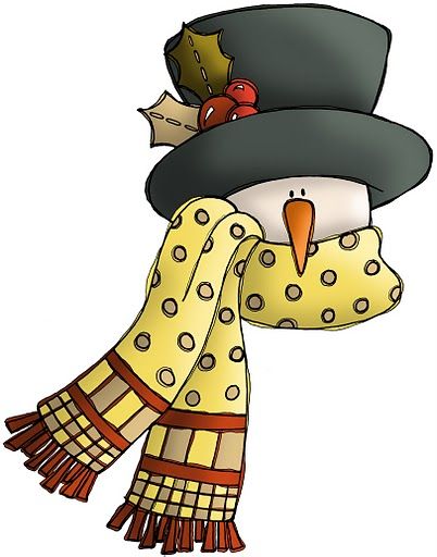 Country Christmas Snowman Clipart