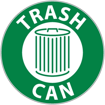 Trash Can Floor Sign