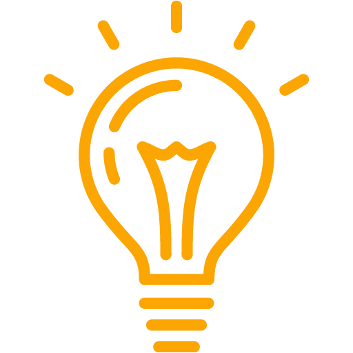Orange light bulb 2 icon - Free orange light bulb icons