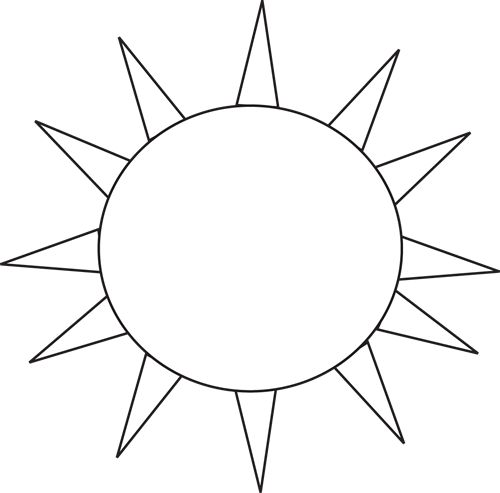Sun clipart black and white