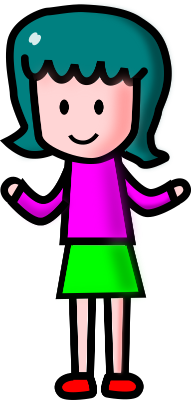 Free Simple Cartoon Girl Clip Art