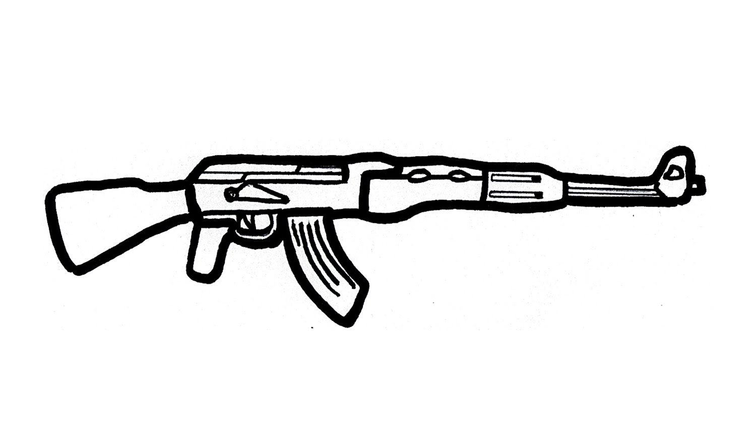 How to Draw an AK-47 (gun, rifle) - YouTube