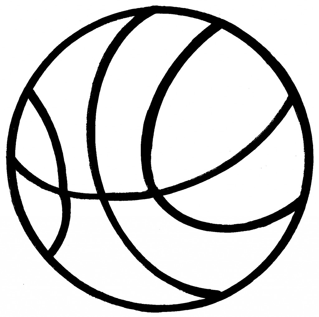 Basketball black outline clipart