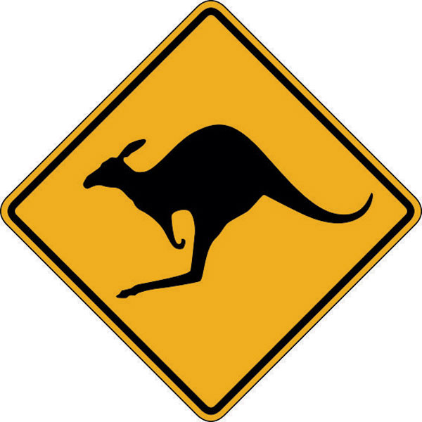 Kangaroo Warning sign - Kangaroos Crossing - Buy Online