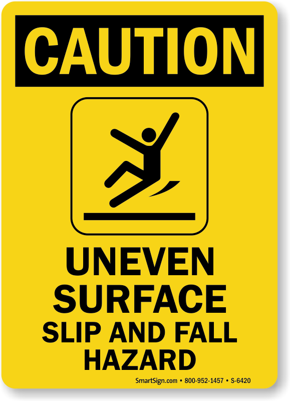 Fall Hazard Signs | Trip Hazard Signs - Free Shipping
