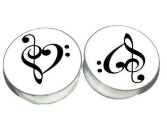 Bass clef earrings | Etsy