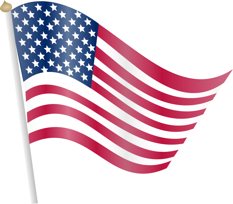 Usa flag flying clipart