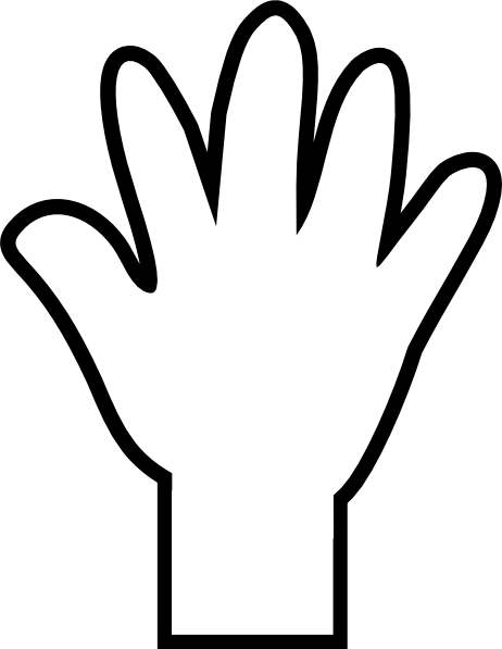 Black And White Hand Clipart