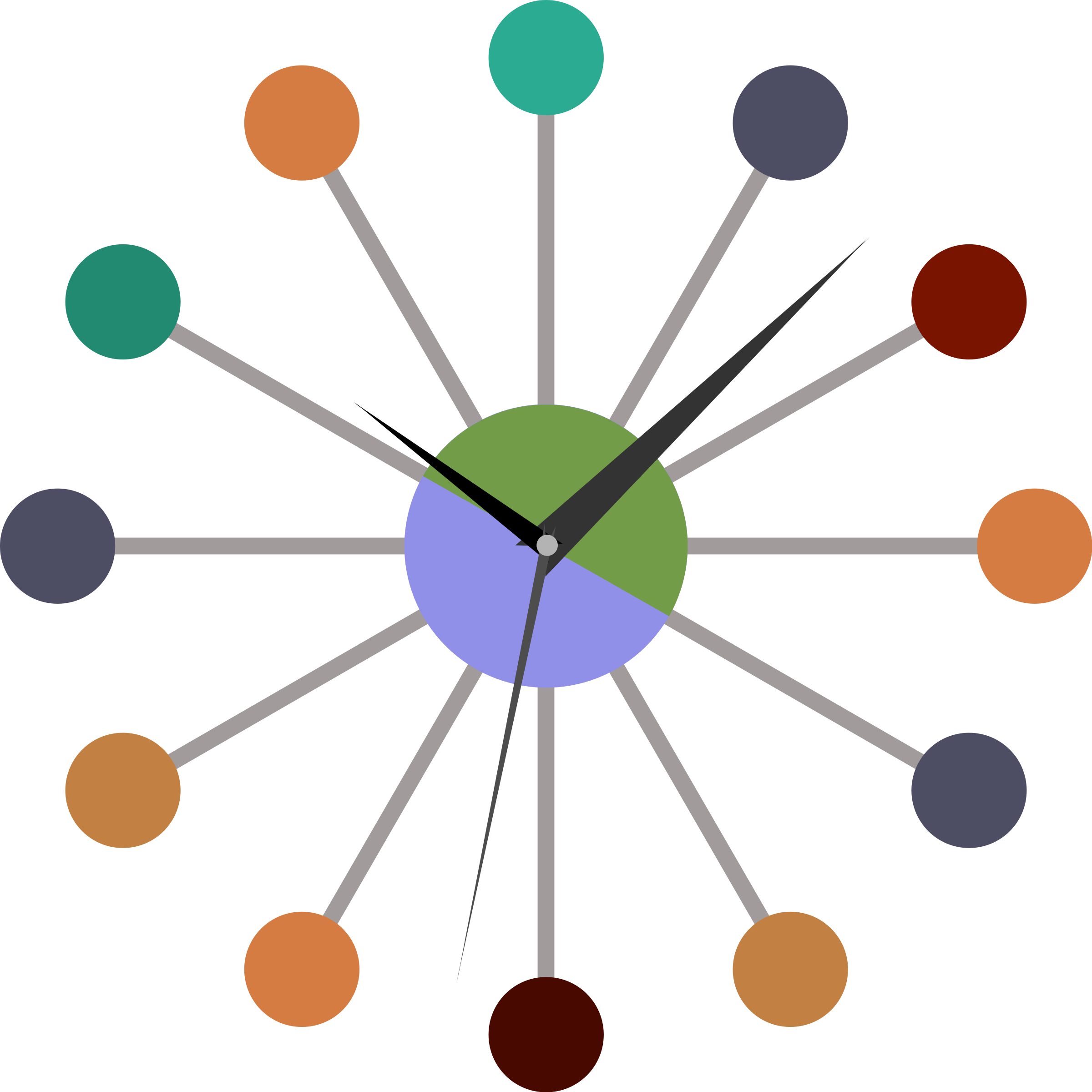 Clipart - Retro Startburst Wall Clock