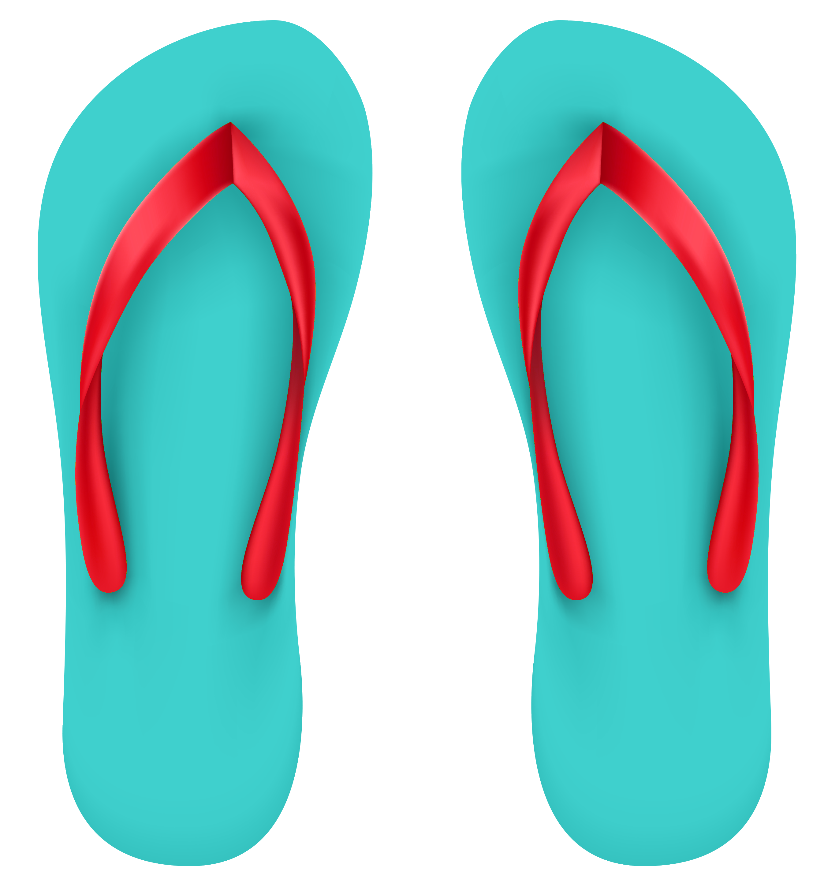Aqua Beach Flip Flops PNG Clipart