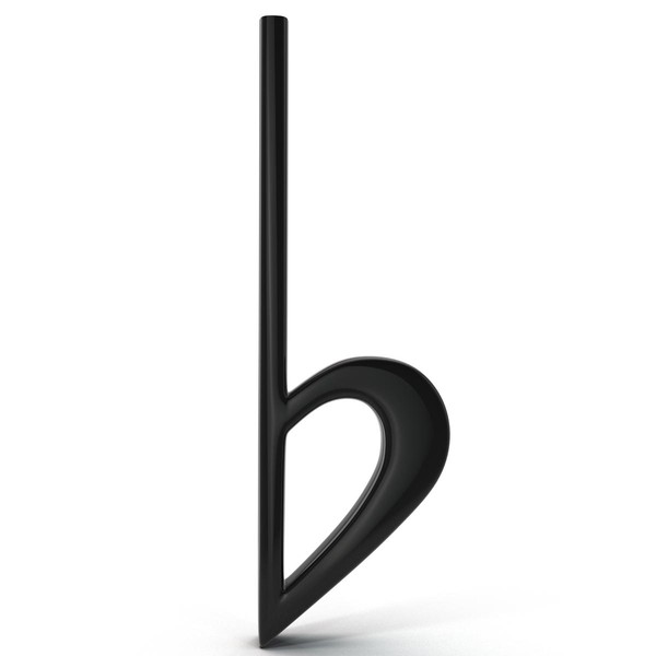 3d model flat music sign