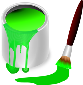 Green Paint Brush And Can clip art - vector clip art online ...