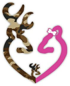 Buck -N- Doe, Deer Head Decals, Heart, Love, Free Shipping