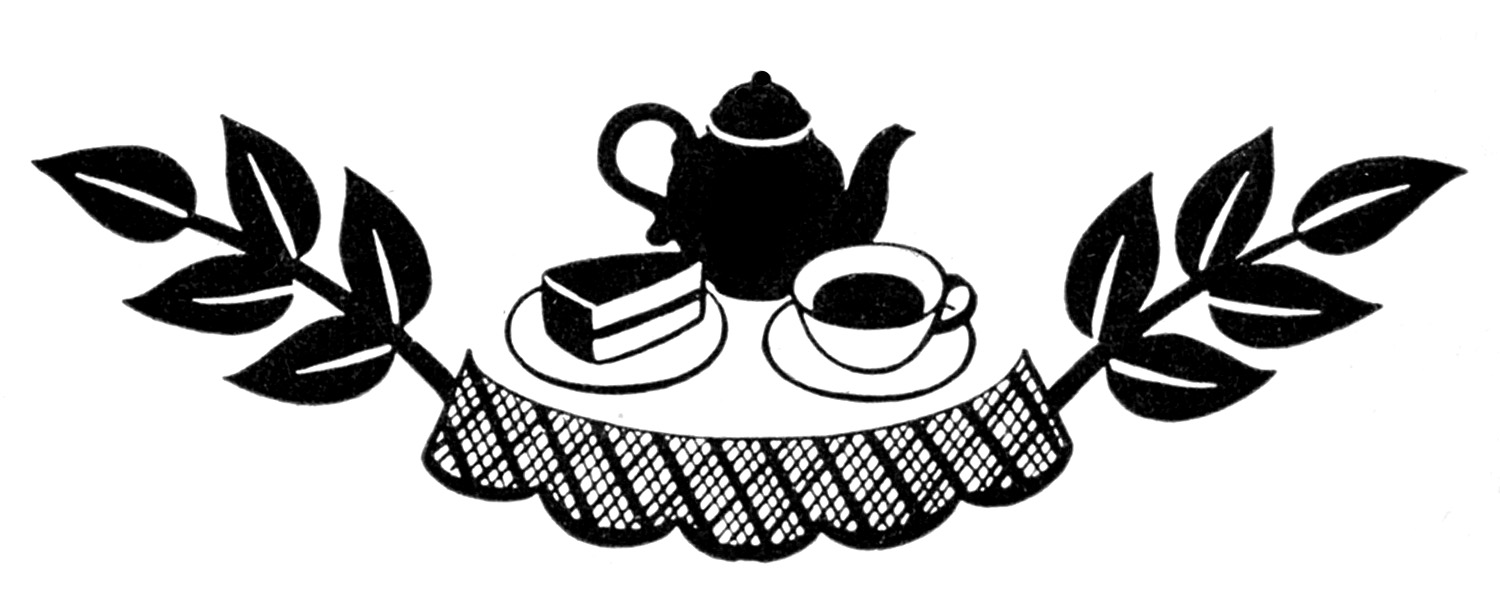 Retro Clip Art - Tea Time Silhouettes - The Graphics Fairy