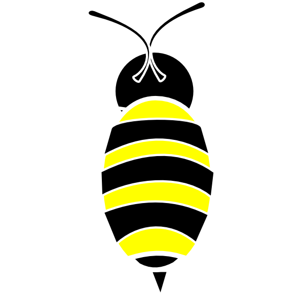 Bee/white Outline Clip Art - vector clip art online ...