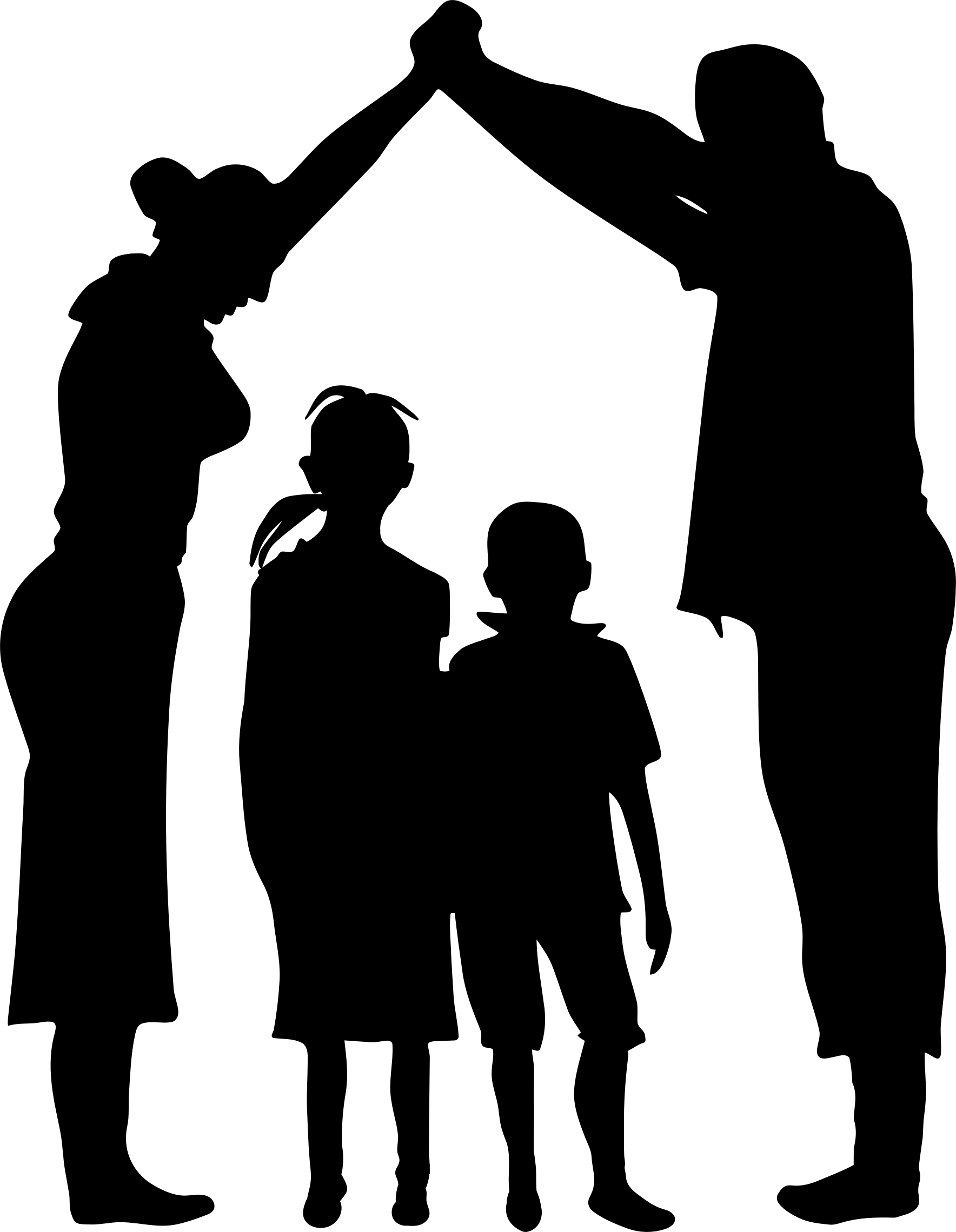 Clipart family silhouette transparent