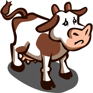 Sad cow clipart