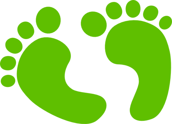 Green baby footprints clipart