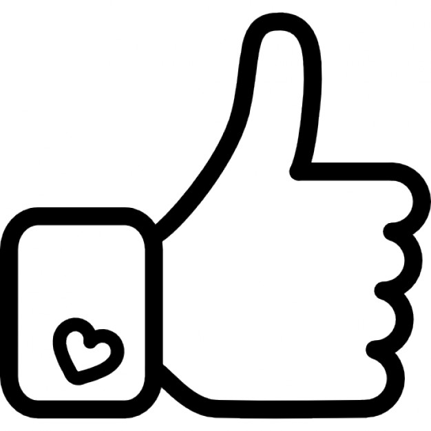 Facebook like hand symbol outline Icons | Free Download