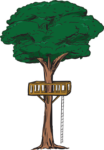Clip Art Of A Treehouse Clip Art, Vector Images & Illustrations ...