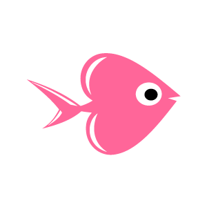 Heart Clipart - Pink Fish Swimming with White Background ...