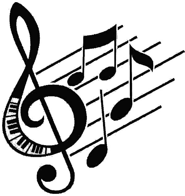 Treble Clef Forming in a Song Coloring Page | Color Luna