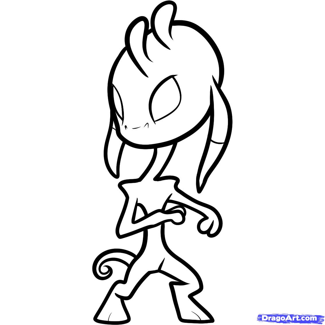 How to Draw an Alien for Kids, Step by Step, Fantasy For Kids, For ...