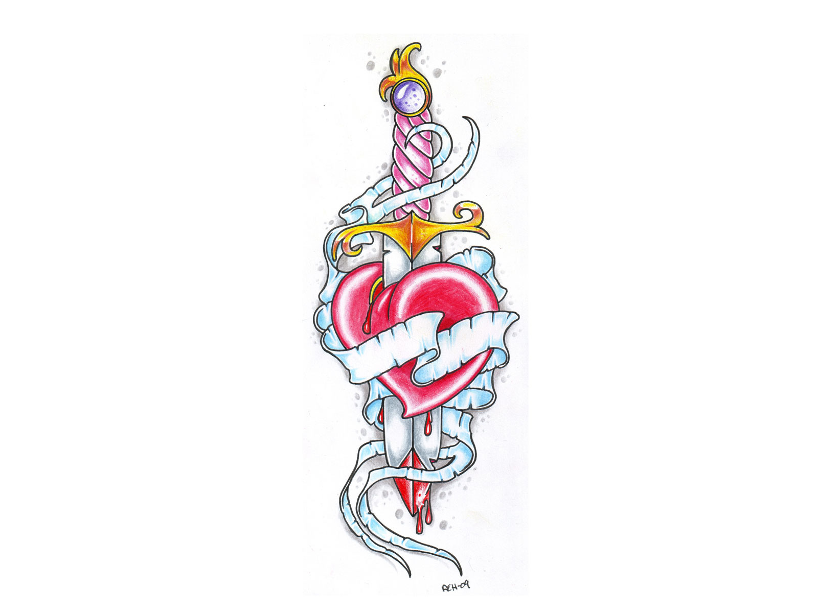 Eagle On Sword Heart Tattoo Design: Real Photo, Pictures, Images ...