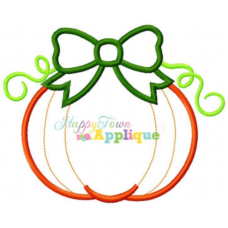 Pumpkin with Bow AppliquÃ© Design