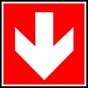 White Arrow With Red Background - Down clip art - vector clip art ...