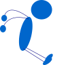 Landing Blue Stick Man clip art Free Vector