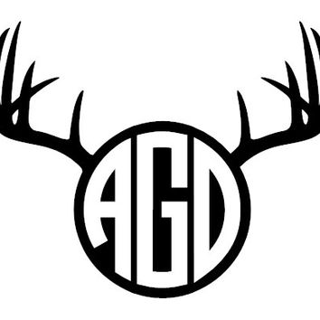 Personalized Antler Monogram Decal from LundtLetteringDesign on