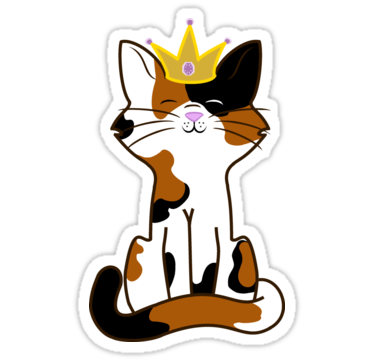 Calico Cat Princess with Gold Crown" Stickers by Grifynne | Redbubble