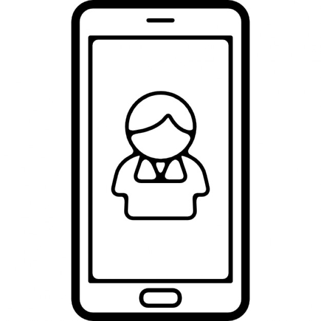 User or contact symbol on cellphone screen Icons | Free Download